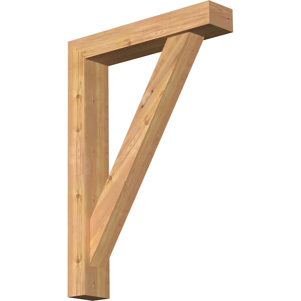 Ekena Millwork Traditional Block Smooth Bracket w/ Offset Brace, Western Red Cedar, 5 1/2"W x 28"D x 40"H BKT0604X28X40TRA05SWR - main